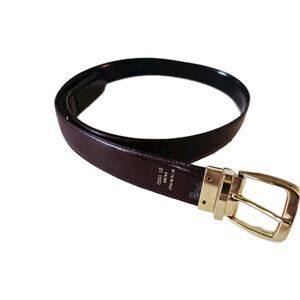Vintage Reversible 💯 Leather Belt Men Made In Italy Size 34